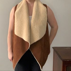 Chaps | waterfall vest faux suede